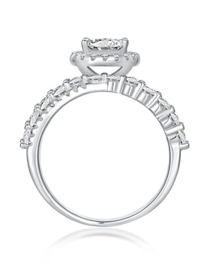Anillo de compromiso de plata P 925 Yoiko Majestic zirconia