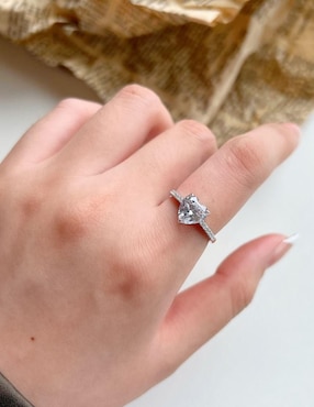 Anillo de compromiso de plata P 925 Yoiko Shhhh zirconia