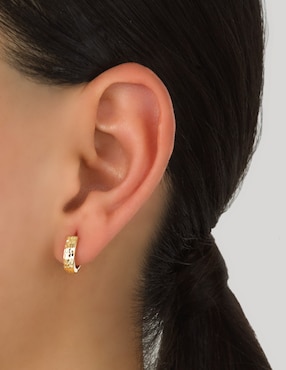 Aretes redondos Cristal Joyas de oro