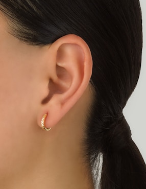 Aretes redondos Cristal Joyas de oro