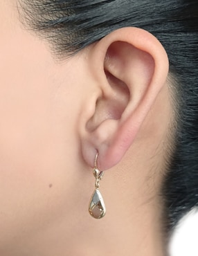 Aretes de gota Cristal Joyas de oro florentino