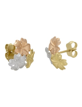 Broqueles de flor Cristal Joyas de oro florentino