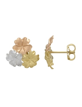 Broqueles de flor Cristal Joyas de oro florentino