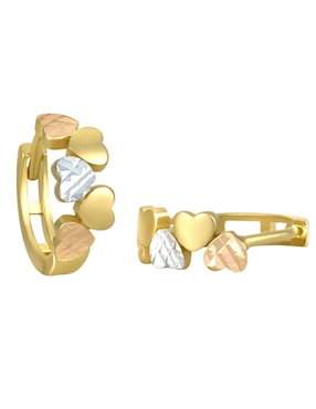Arracadas de corazón Cristal Joyas de oro florentino