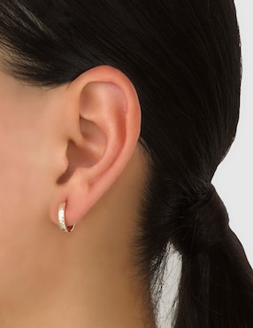 Aretes redondos Cristal Joyas de oro