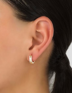 Aretes redondos Cristal Joyas de oro