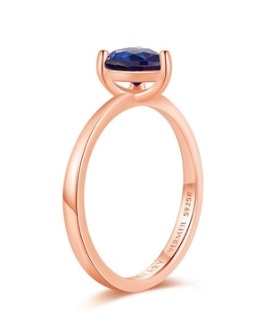 Anillo de corazón Moonberry de plata vermeil P 925 zirconia cúbica con acabado baño de oro rosa