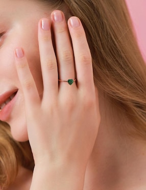 Anillo de corazón Moonberry de plata vermeil P 925 zirconia cúbica con acabado baño de oro rosa