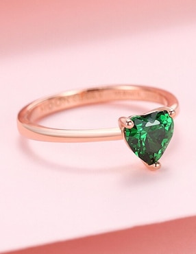 Anillo de corazón Moonberry de plata vermeil P 925 zirconia cúbica con acabado baño de oro rosa