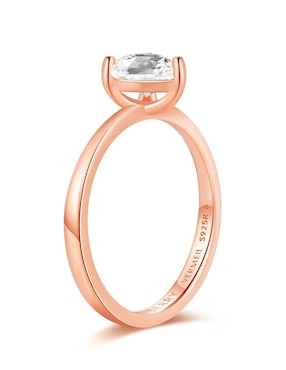 Anillo de corazón Moonberry de plata vermeil P 925 zirconia cúbica con acabado baño de oro rosa