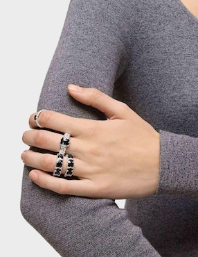 Anillo de oso Tous Icon Color P 925 de plata ónix brillante