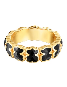Anillo con gema de oso Tous Icon Color de plata P 925 ónix con acabado baño de oro