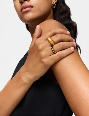 Anillo con gema de oso Tous Icon Color de plata P 925 ónix con acabado baño de oro
