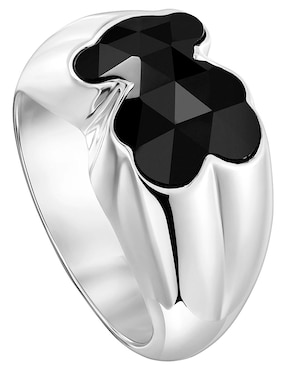 Anillo con gema de oso Tous Icon Color P 925 de plata ónix brillante