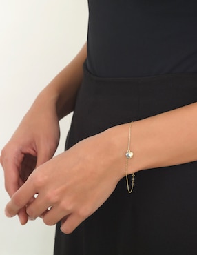 Pulsera Cristal Joyas de oro 14 K con acabado brillante