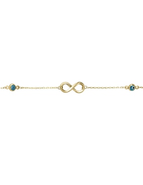 Pulsera Cristal Joyas de oro 14 K con acabado brillante