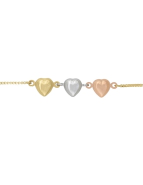 Pulsera Cristal Joyas de oro florentino 14 K con acabado liso