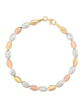 Pulsera Cristal Joyas de oro florentino 14 K con acabado brillante