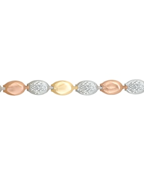 Pulsera Cristal Joyas de oro florentino 14 K con acabado brillante