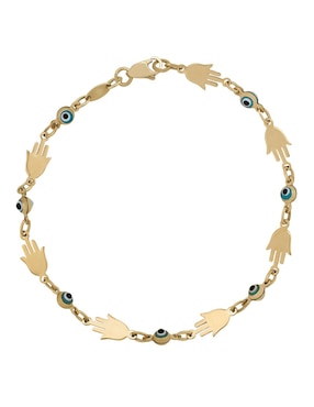 Pulsera Cristal Joyas de oro 14 K con acabado brillante