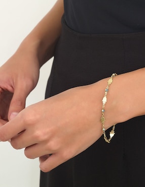 Pulsera Cristal Joyas de oro 14 K con acabado brillante
