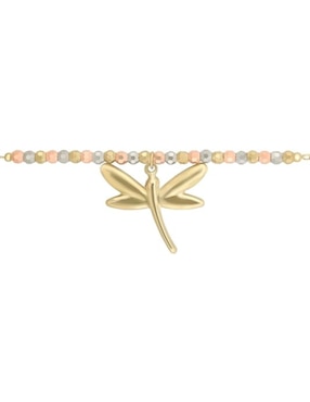 Pulsera Cristal Joyas de oro florentino 14 K con acabado brillante
