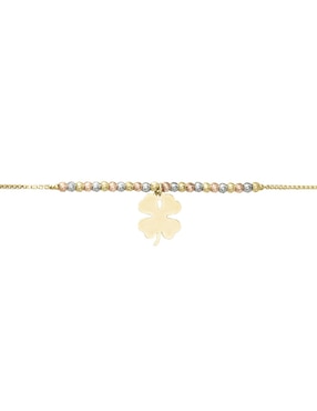 Pulsera Cristal Joyas de oro florentino 14 K con acabado brillante