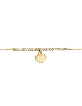 Pulsera Cristal Joyas de oro florentino 14 K con acabado brillante