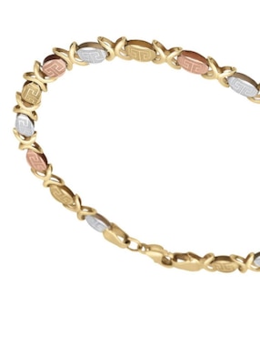 Pulsera Cristal Joyas de oro florentino 14 K con acabado brillante