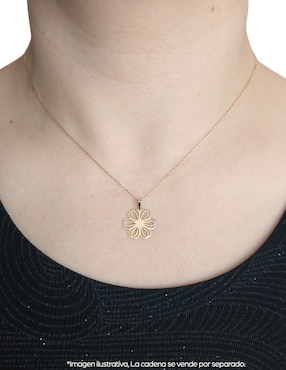 Dije de flor Cristal Joyas de oro amarillo 14 K