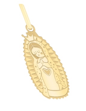 Medalla de virgen de guadalupe Cristal Joyas distroller de oro amarillo 14 K