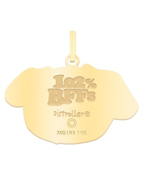 Dije de perro Cristal Joyas distroller de oro amarillo 14 K