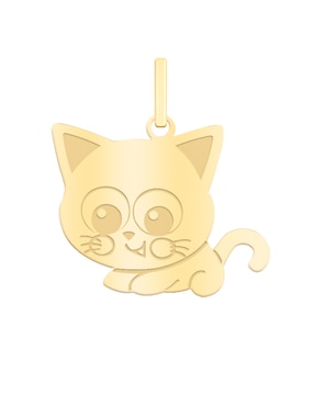 Dije de gato Cristal Joyas distroller de oro amarillo 14 K
