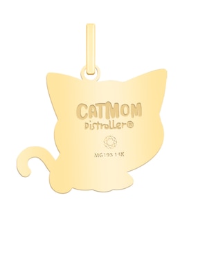 Dije de gato Cristal Joyas distroller de oro amarillo 14 K