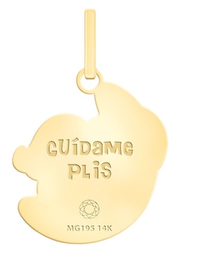 Dije de ángel Cristal Joyas distroller de oro amarillo 14 K