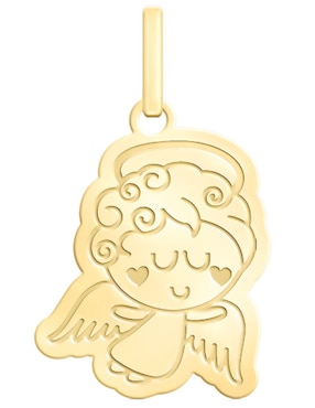 Dije de ángel Cristal Joyas distroller de oro amarillo 14 K