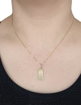 Dije de virgen Cristal Joyas distroller de oro amarillo 14 K