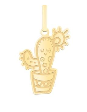 Dije de cactus Cristal Joyas distroller de oro amarillo 14 K
