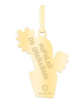 Dije de cactus Cristal Joyas distroller de oro amarillo 14 K