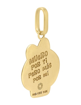 Dije de calavera Cristal Joyas distroller de oro amarillo 14 K
