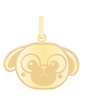 Dije de perro Cristal Joyas distroller de oro amarillo 14 K
