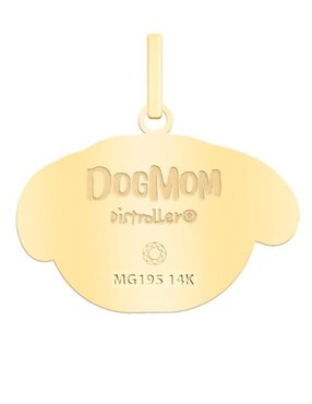 Dije de perro Cristal Joyas distroller de oro amarillo 14 K
