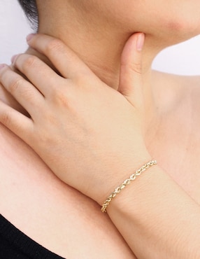 Pulsera Dinasti de oro amarillo 14 k con acabado pulido