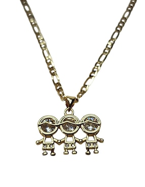 Collar con dije de niño Limerence By Claudia Herrera de oro laminado 14 K
