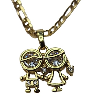 Collar con dije de niño Limerence By Claudia Herrera de oro laminado 14 K