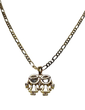 Collar con dije de niña Limerence By Claudia Herrera de oro laminado 14 K