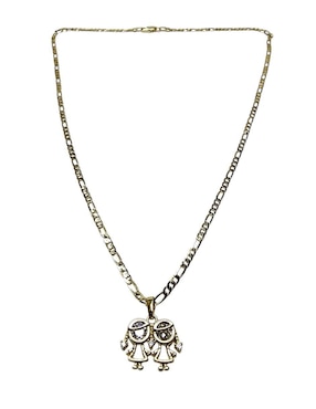 Collar con dije de niña Limerence By Claudia Herrera de oro laminado 14 K