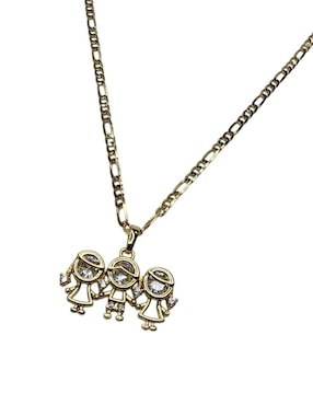 Collar con dije de niña Limerence By Claudia Herrera de oro laminado 14 K