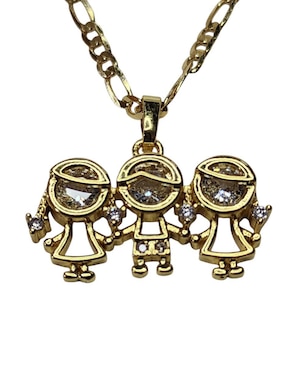 Collar con dije de niña Limerence By Claudia Herrera de oro laminado 14 K