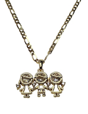 Collar con dije de niña Limerence By Claudia Herrera de oro laminado 14 K
